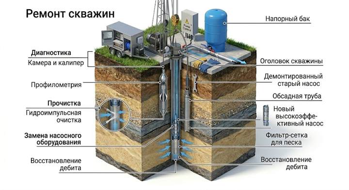 Ремонт скважин в Белебее
